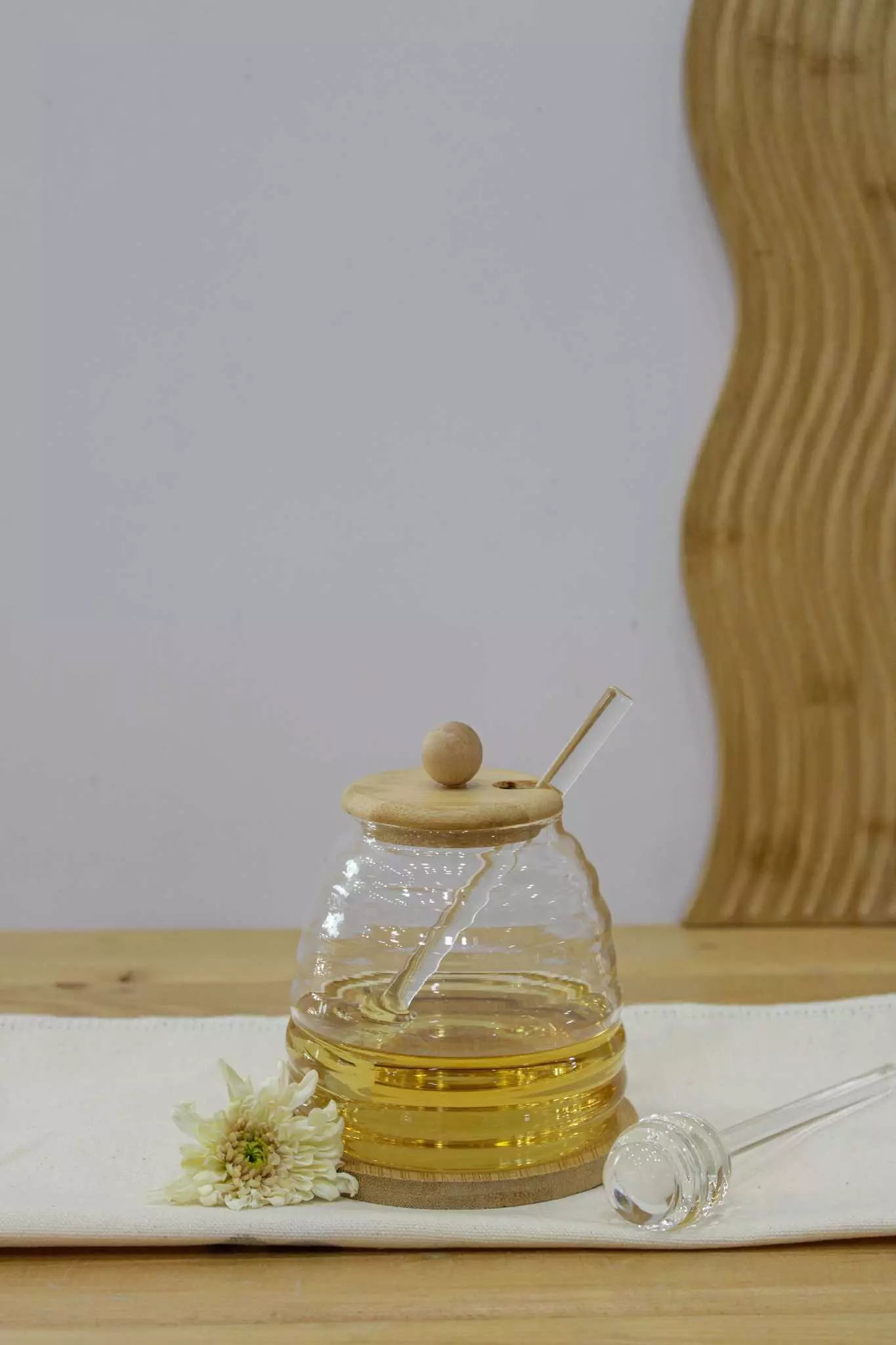 عسل خوری پیرکس زیره بامبو قاشق پیرکس