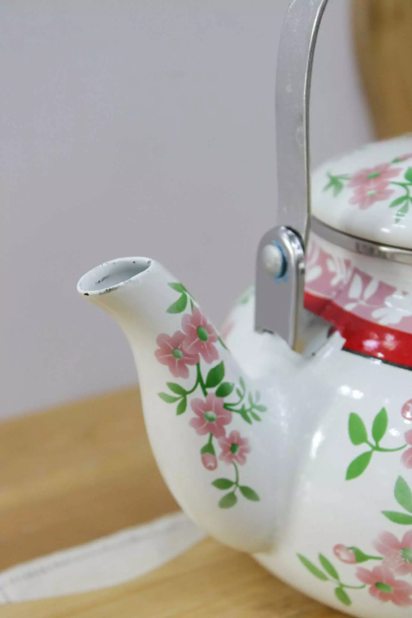کتری لعابی خمره ای 2.5 لیتر گل سرخ