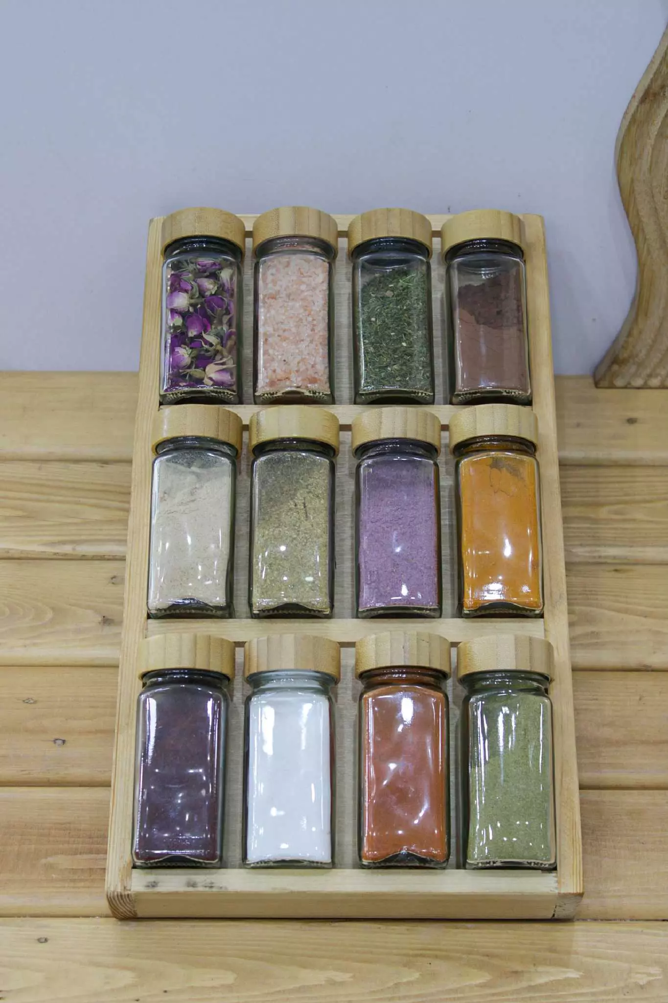 ست ۱۲ عددی مکارتی درب بامبو با پایه چوبی