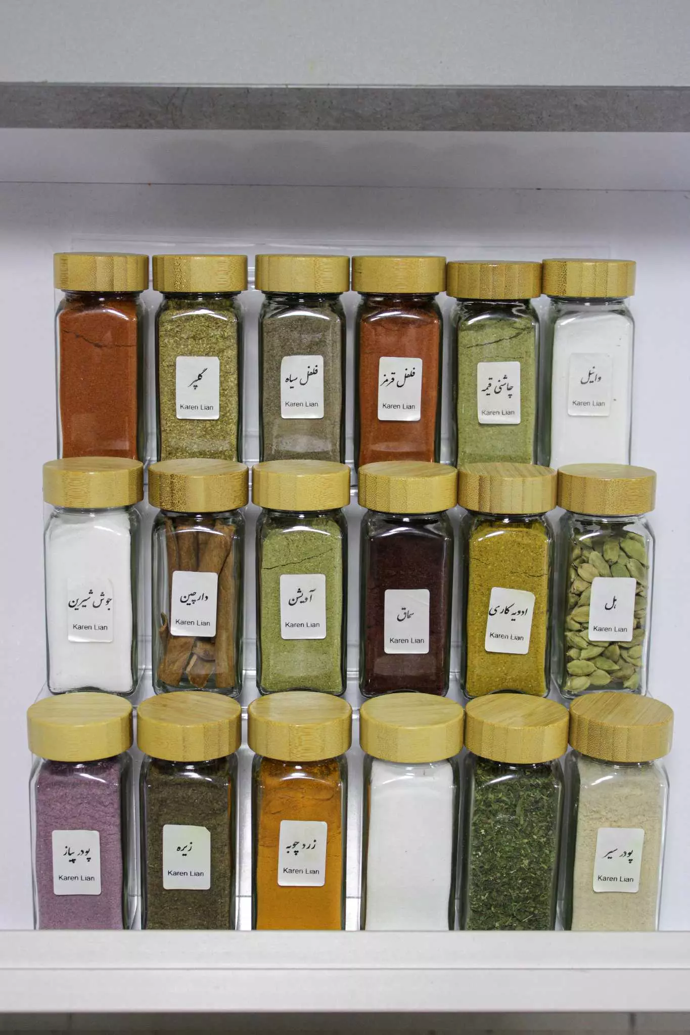 ست ۱۸ عددی مکارتی درب بامبو با پایه اکرولیک