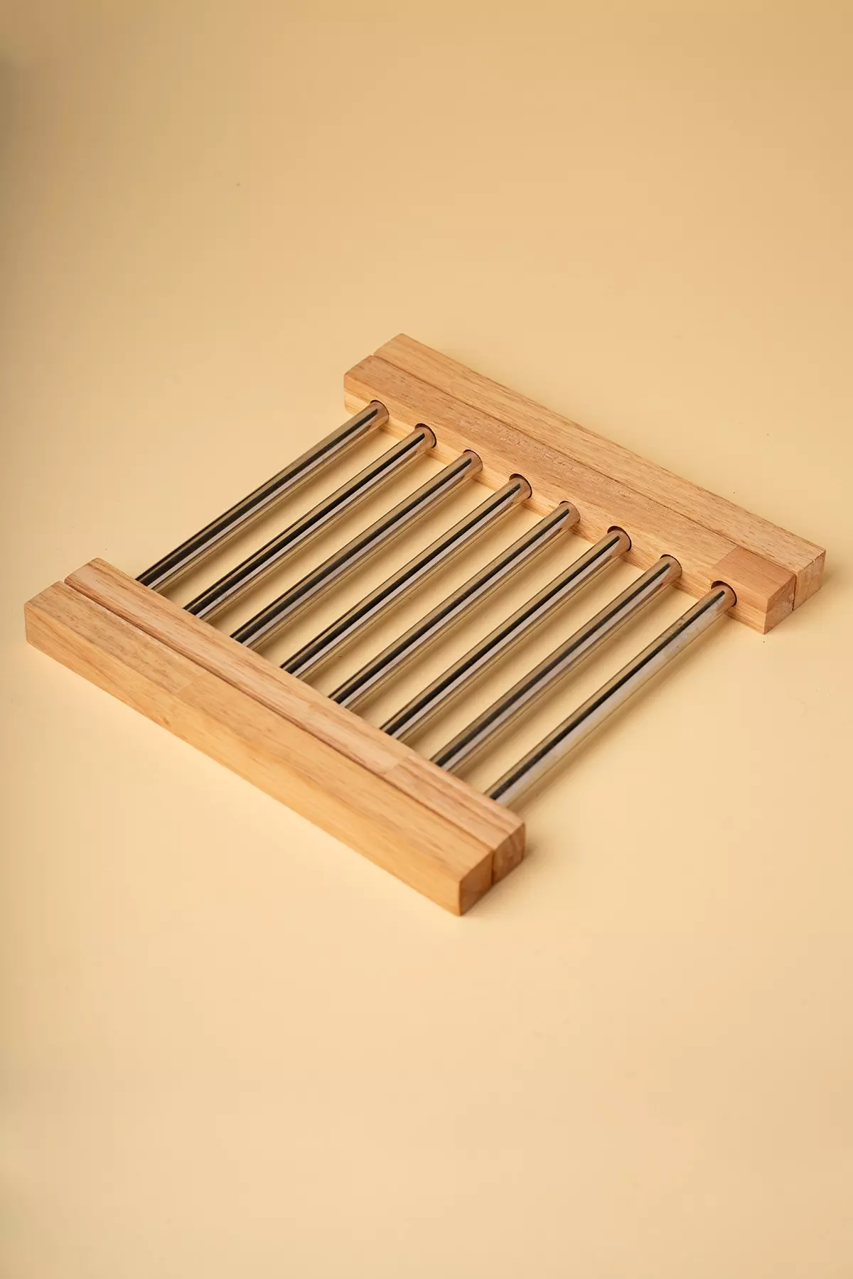 زیر قابلمه کشویی چوبی و استیل هایلو