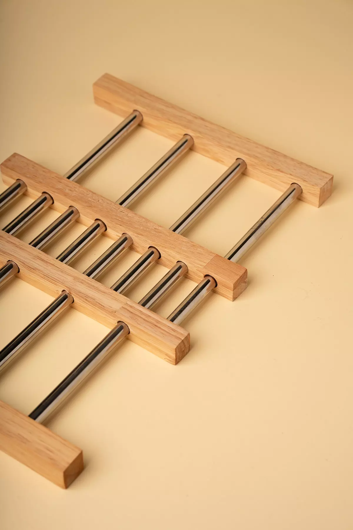 زیر قابلمه کشویی چوبی و استیل هایلو