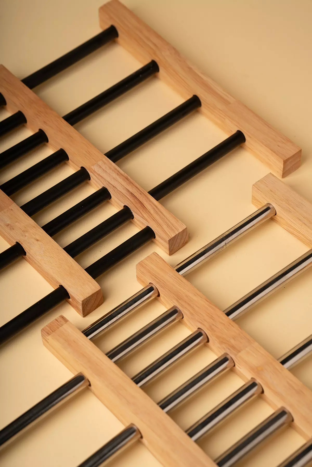 زیر قابلمه کشویی چوبی و استیل هایلو