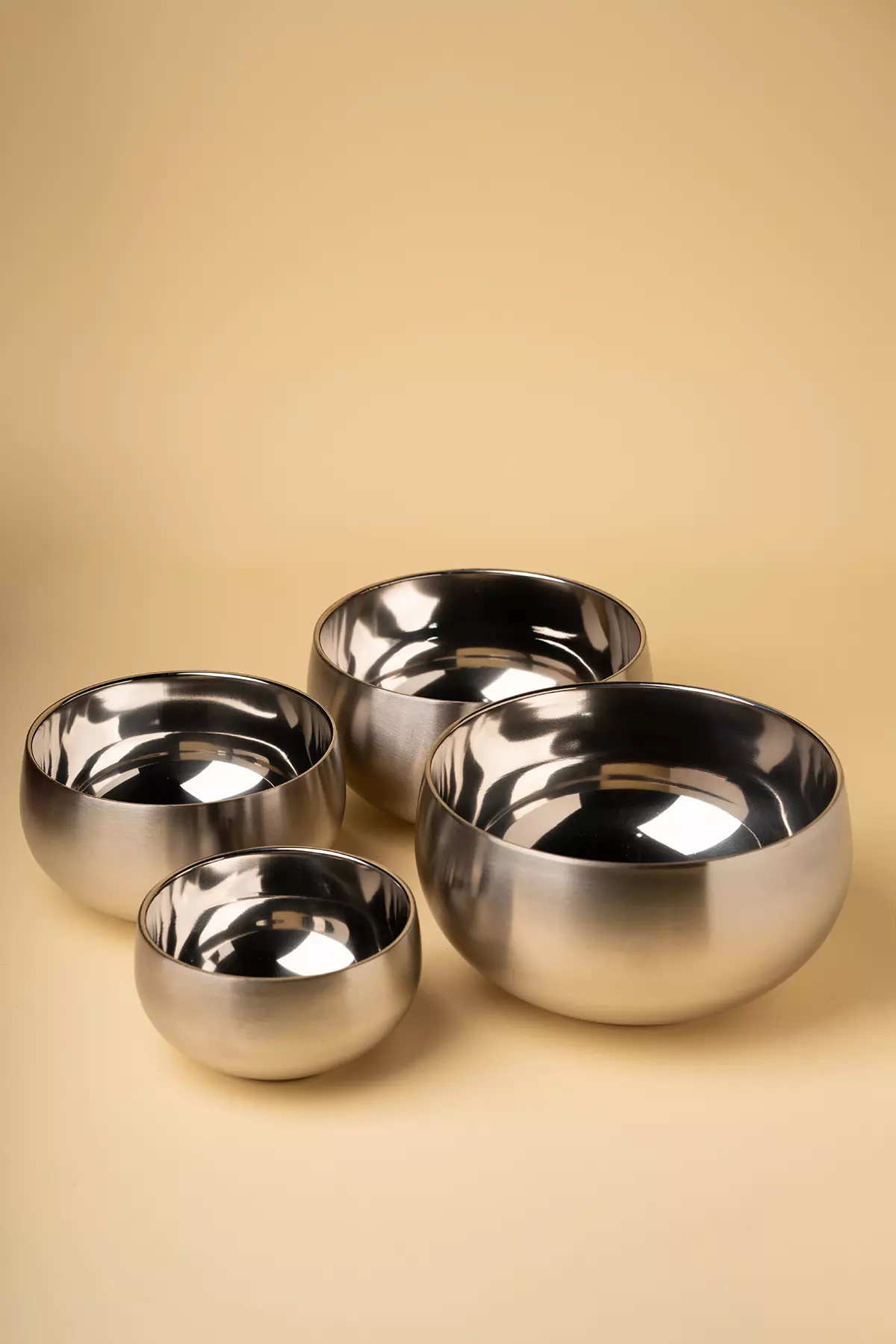 ست 4 عددی کاسه استیل دو جداره