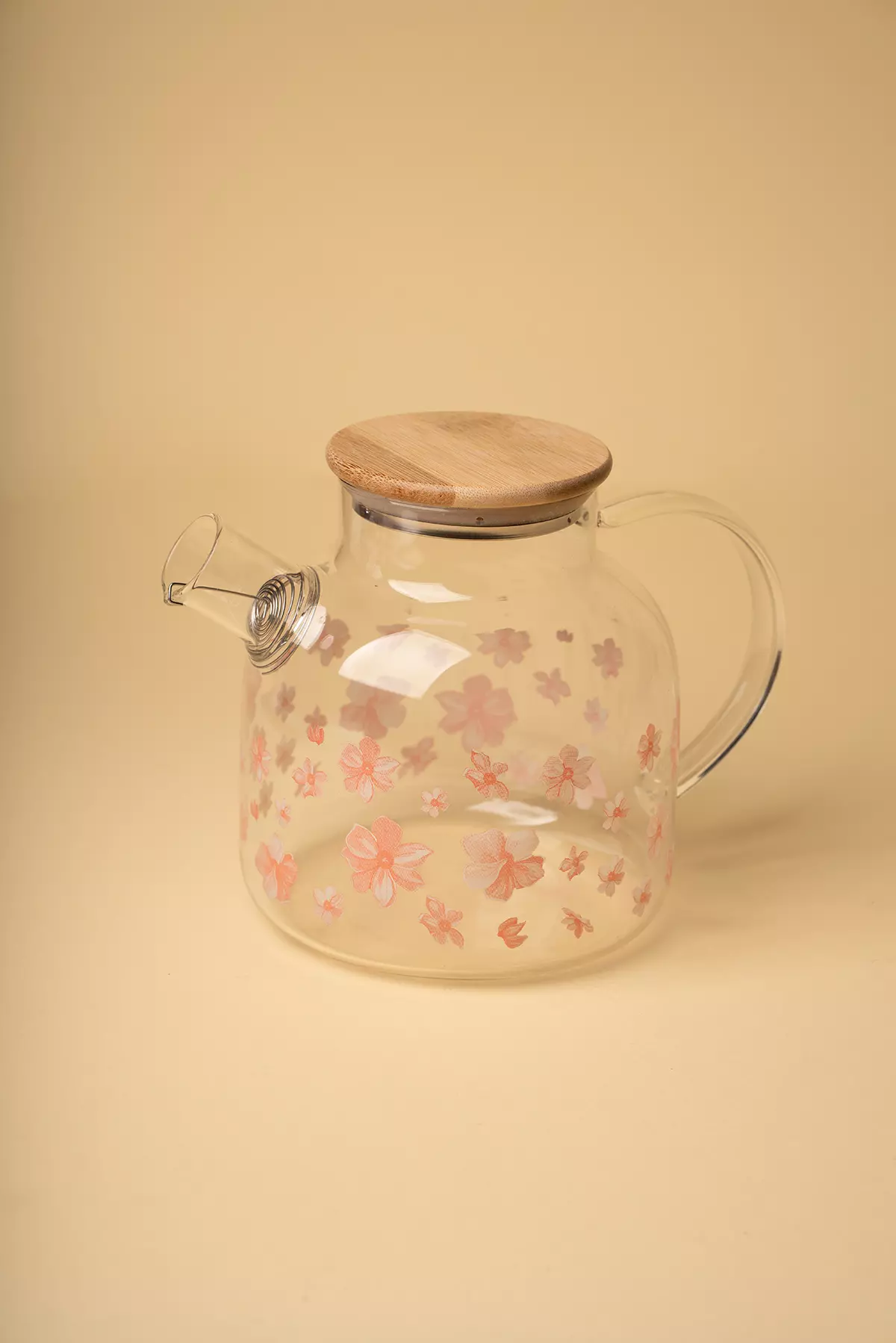 قوری پیرکس درب بامبو گلدار