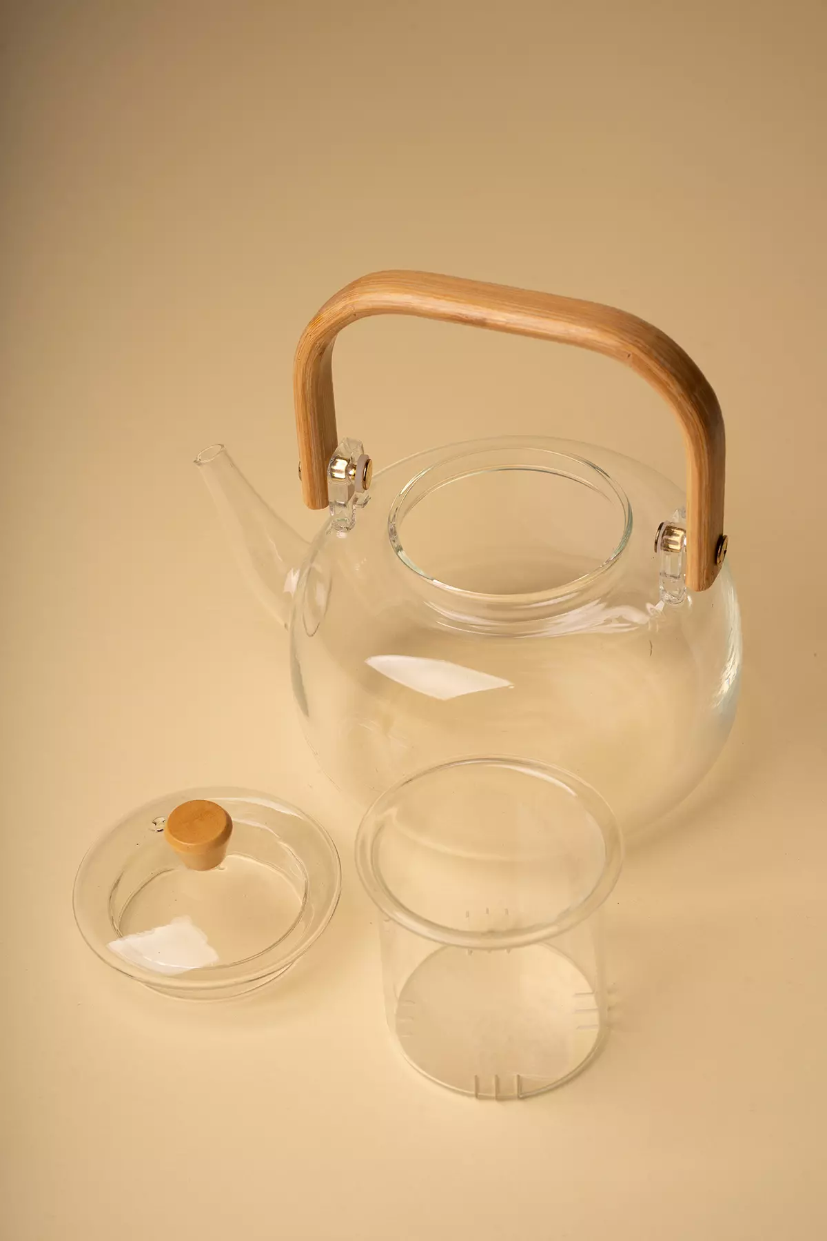 قوری پیرکس دسته بامبو