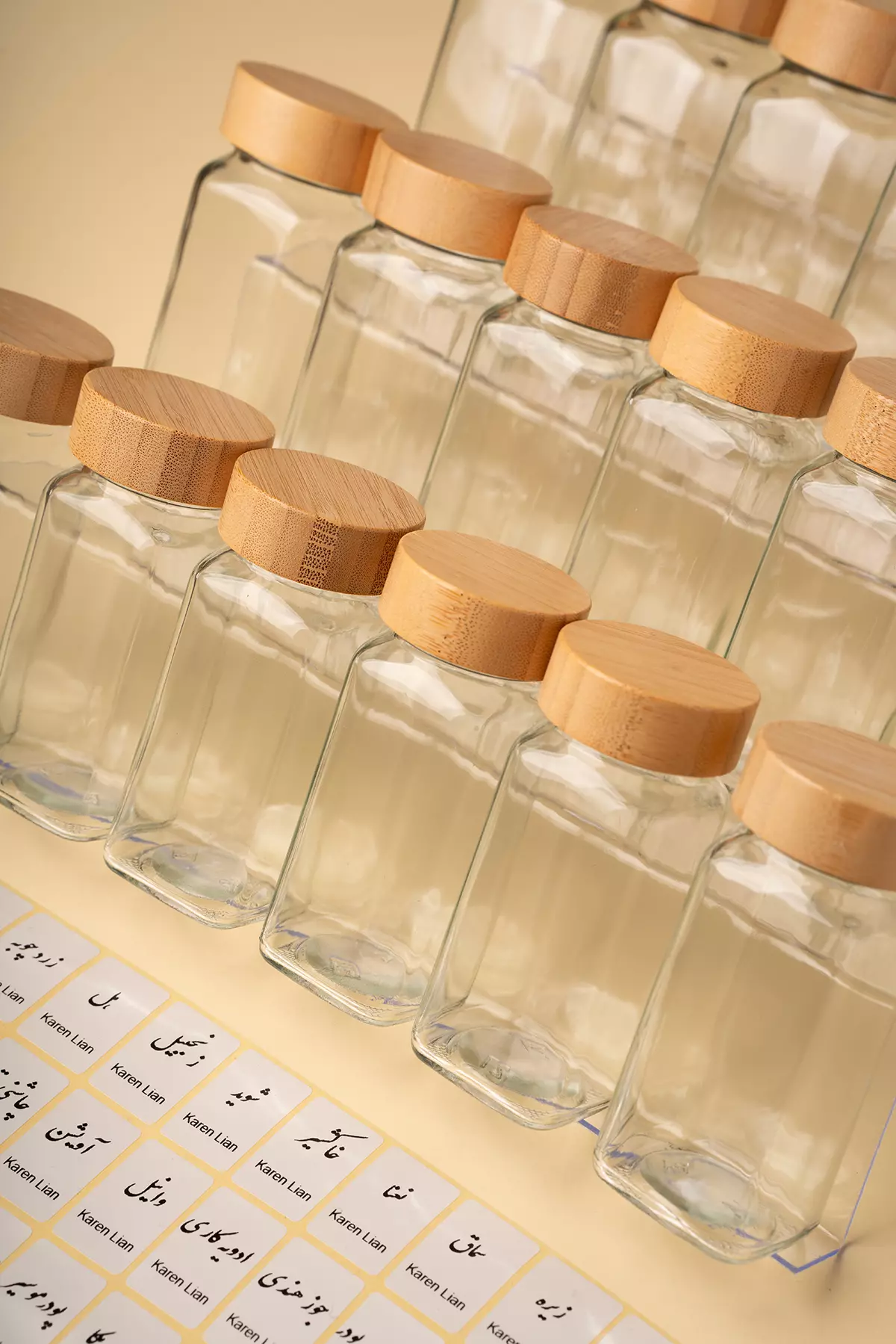 پک 18 عددی مکارتی درب بامبو دوکاره با پلکسی