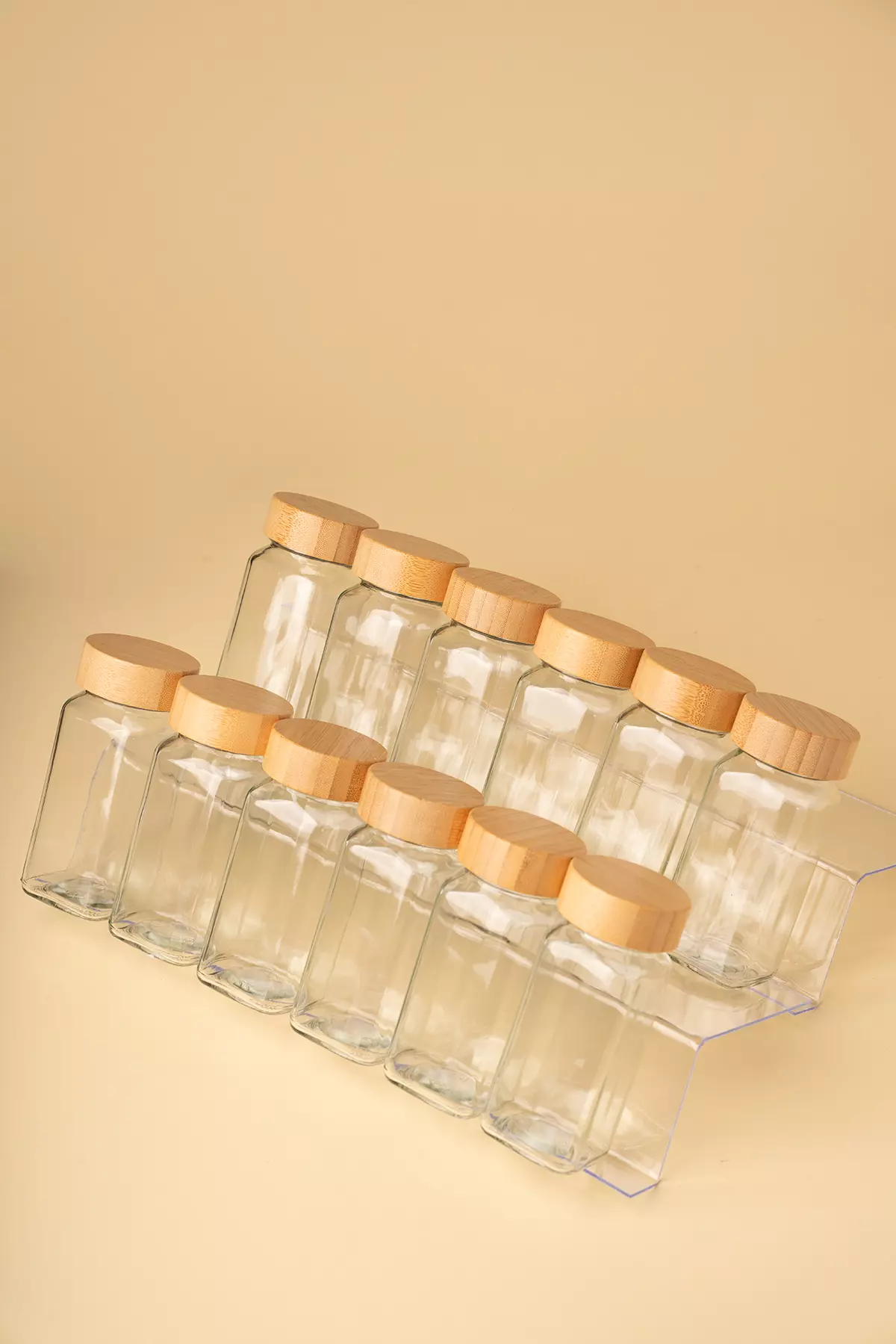 پک 12 عددی مکارتی درب بامبو دوکاره با پلکسی