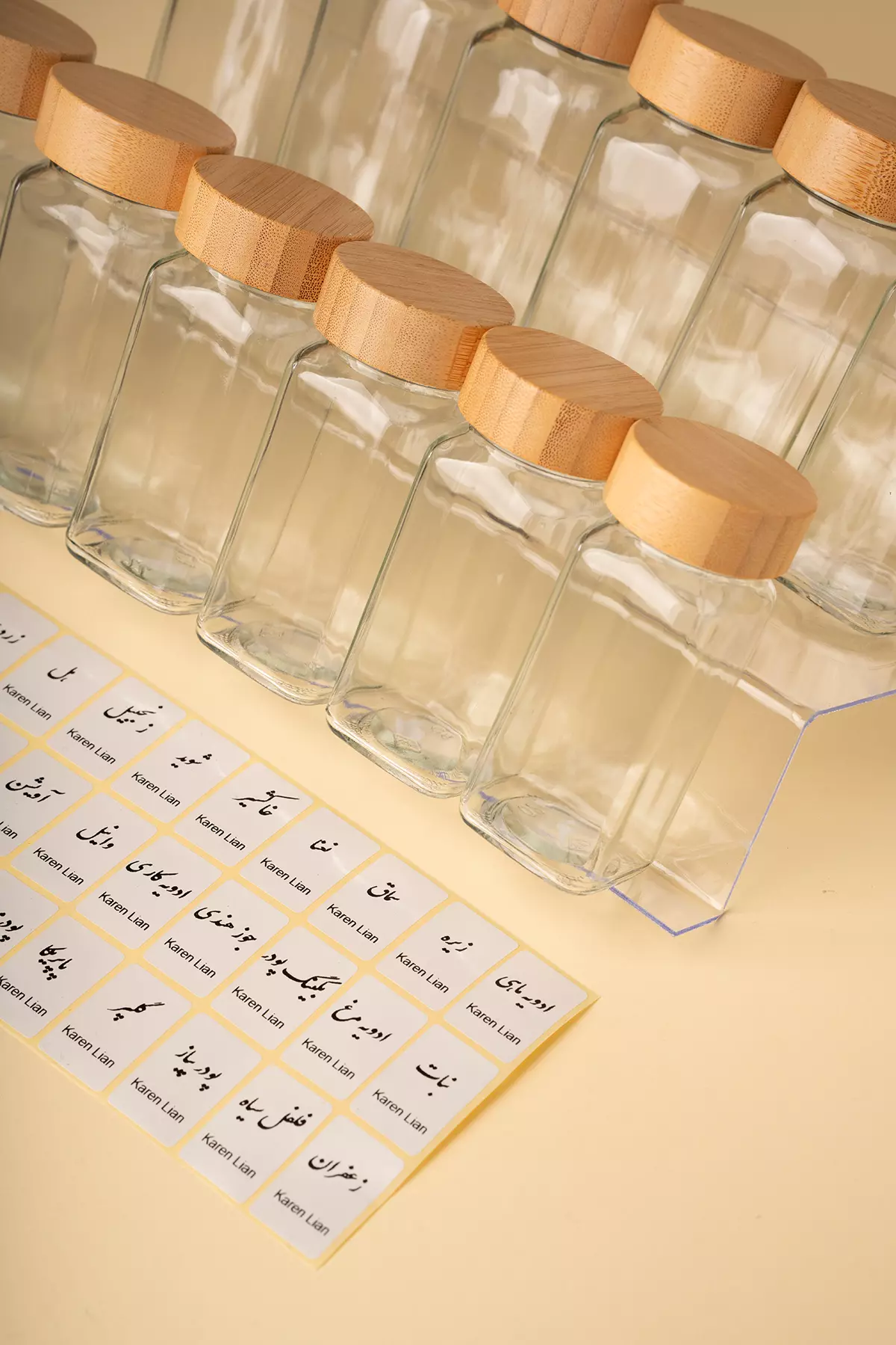 پک 12 عددی مکارتی درب بامبو دوکاره با پلکسی