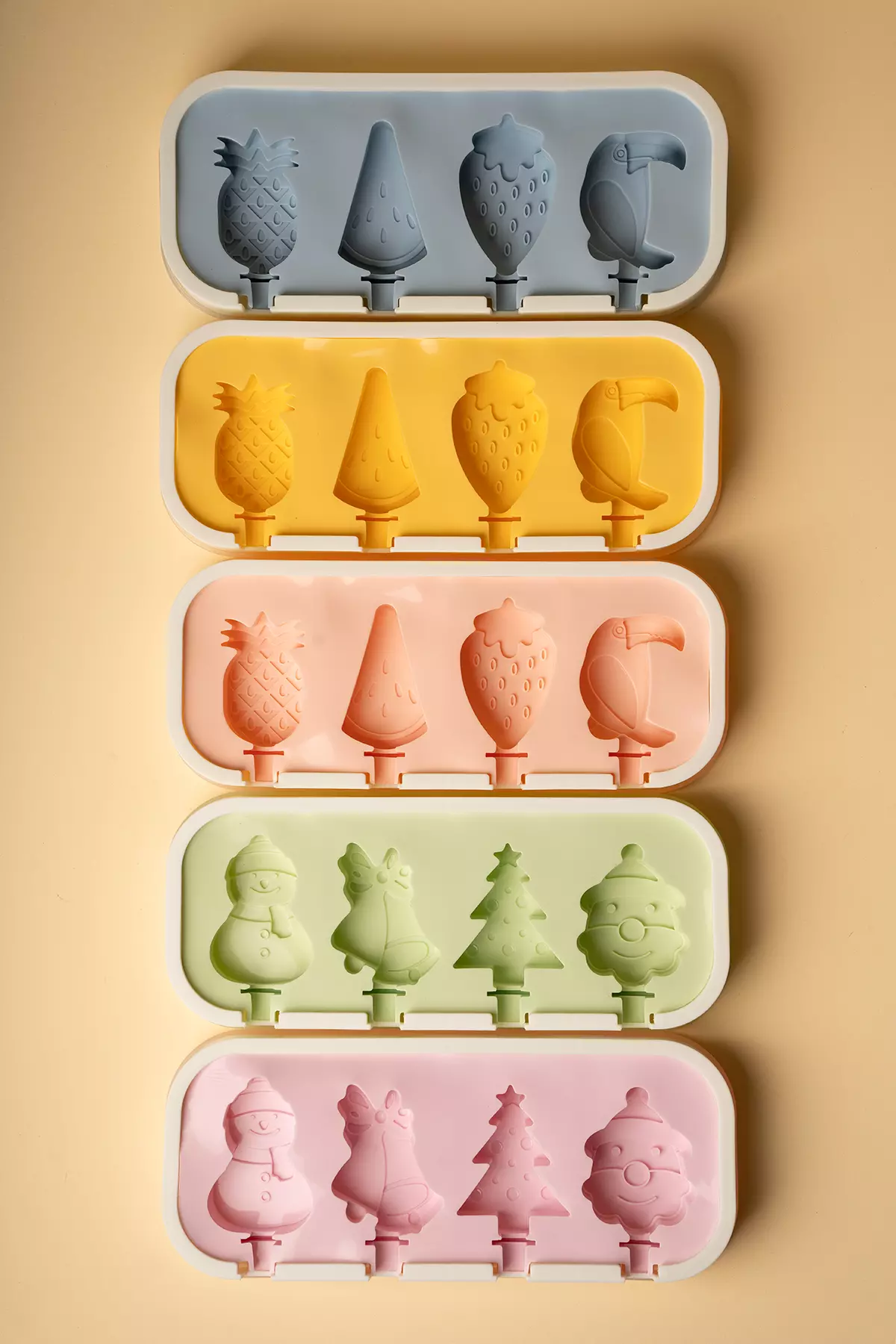 قالب بستنی سیلیکونی 4 عددی طرح دار