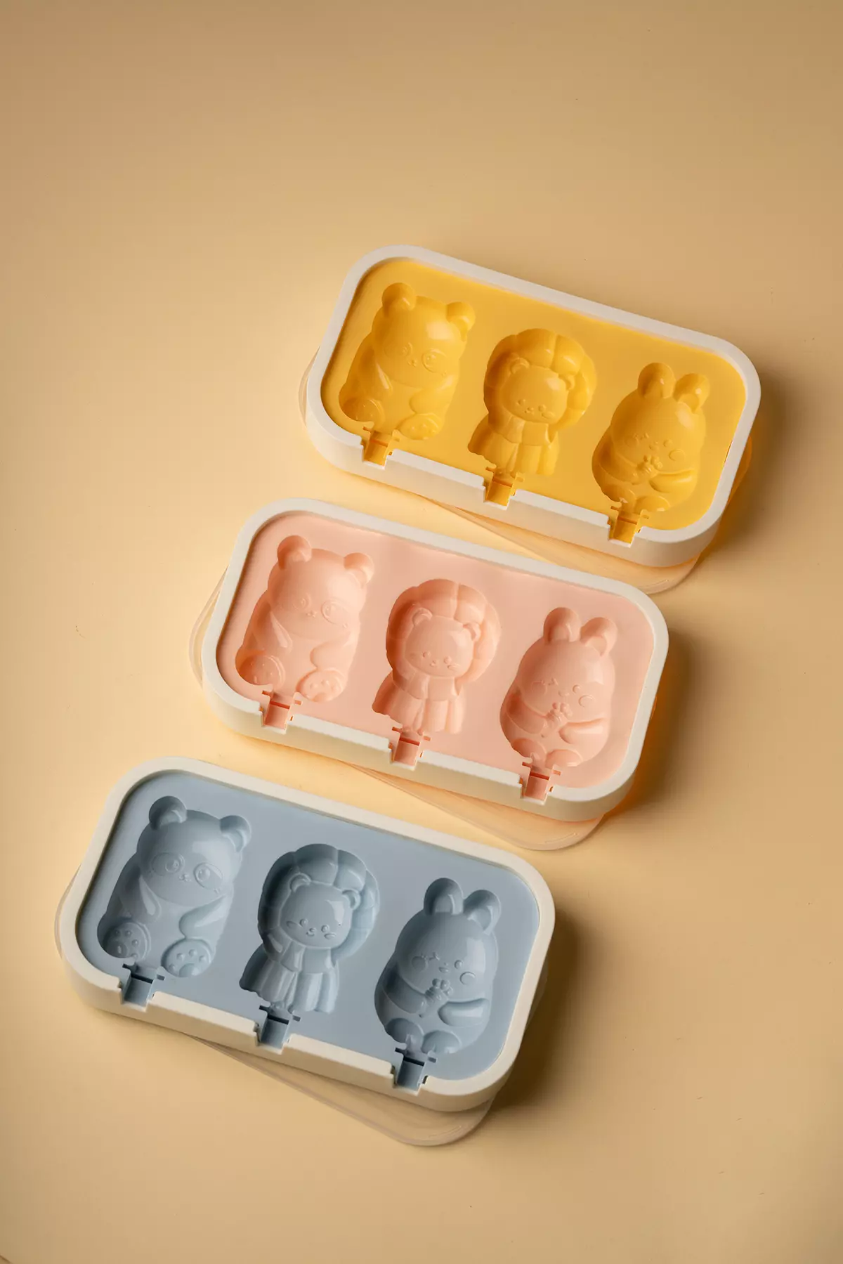 قالب بستنی سیلیکونی 3 عددی  طرح دار