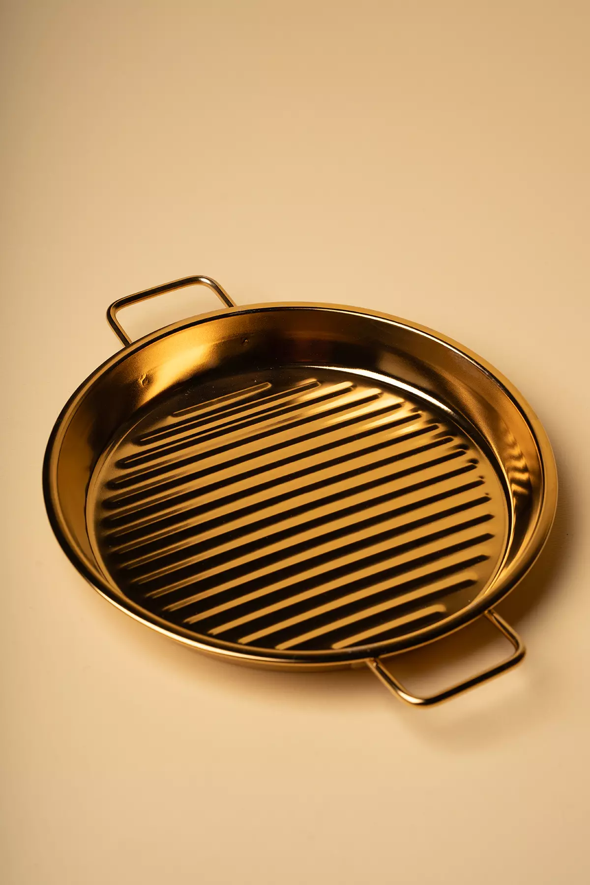 سینی شیار دار طلایی