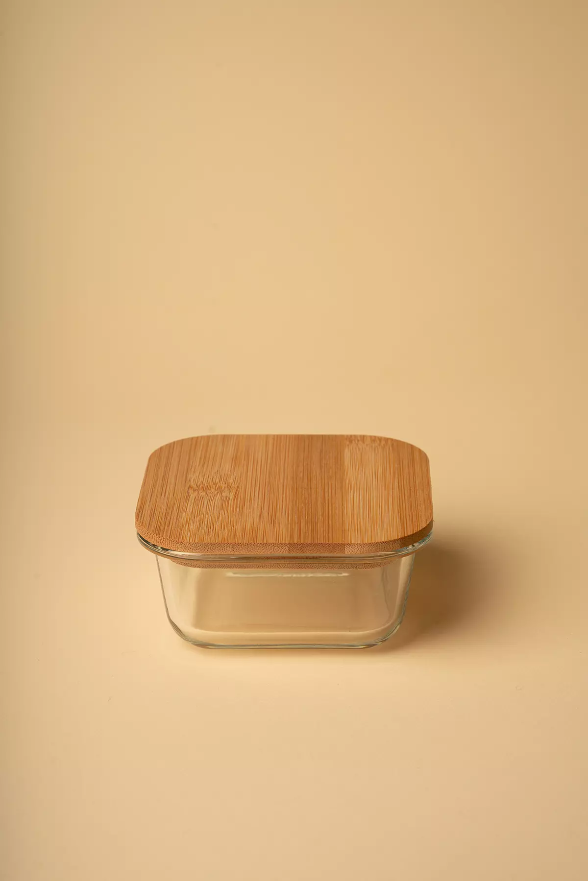 ظرف پیرکس درب بامبو مربع