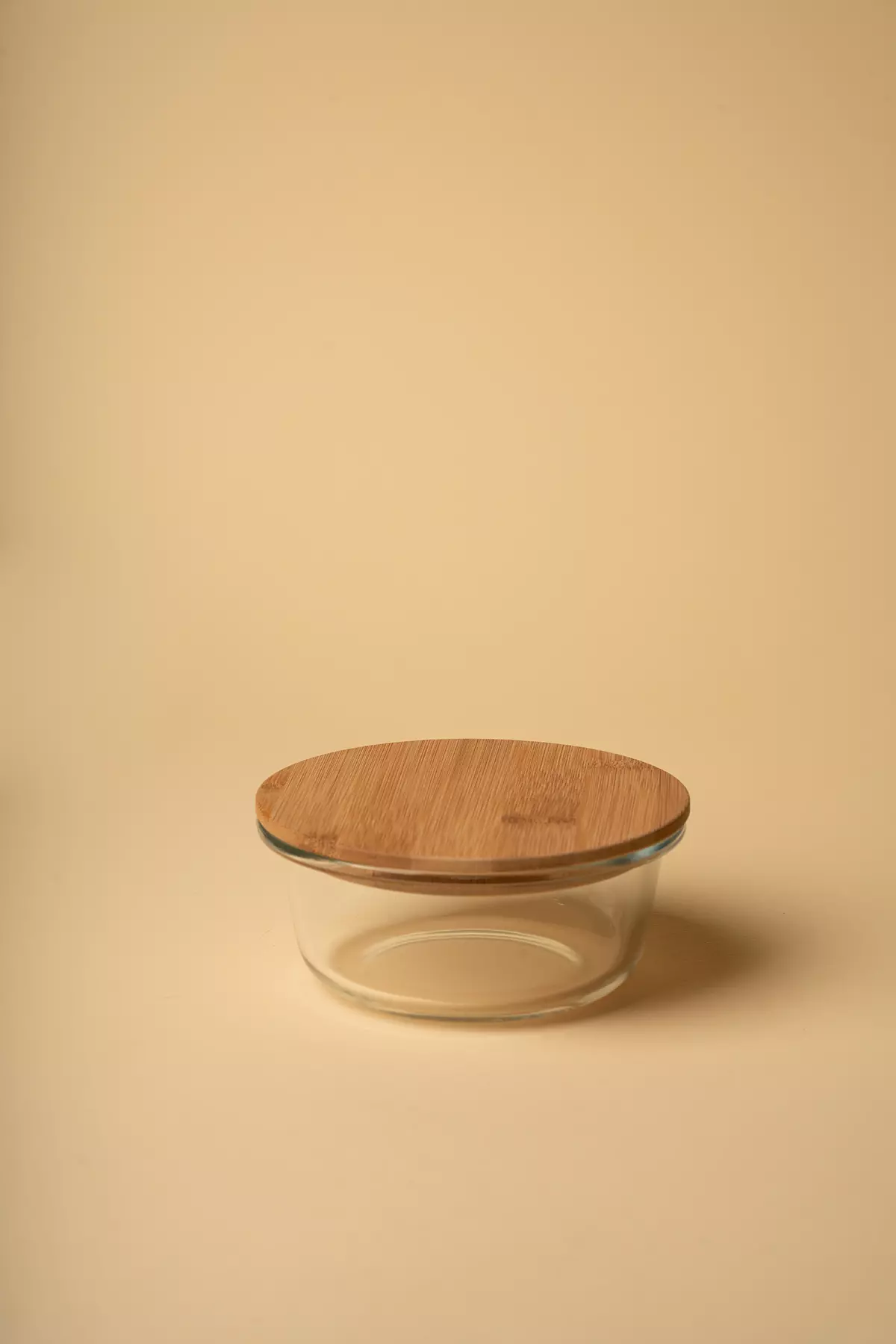 ظرف پیرکس درب بامبو گرد