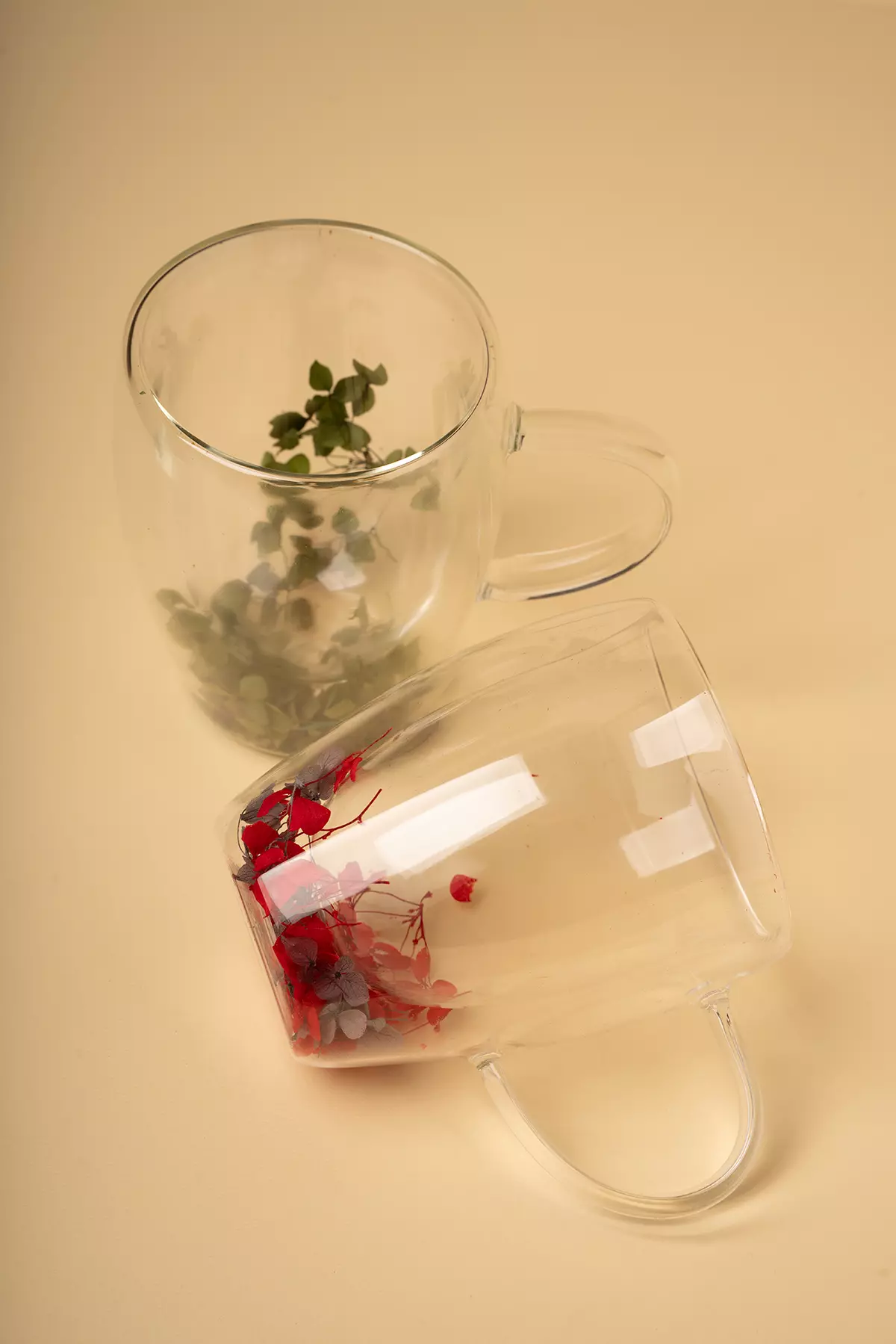 لیوان دوجداره گل