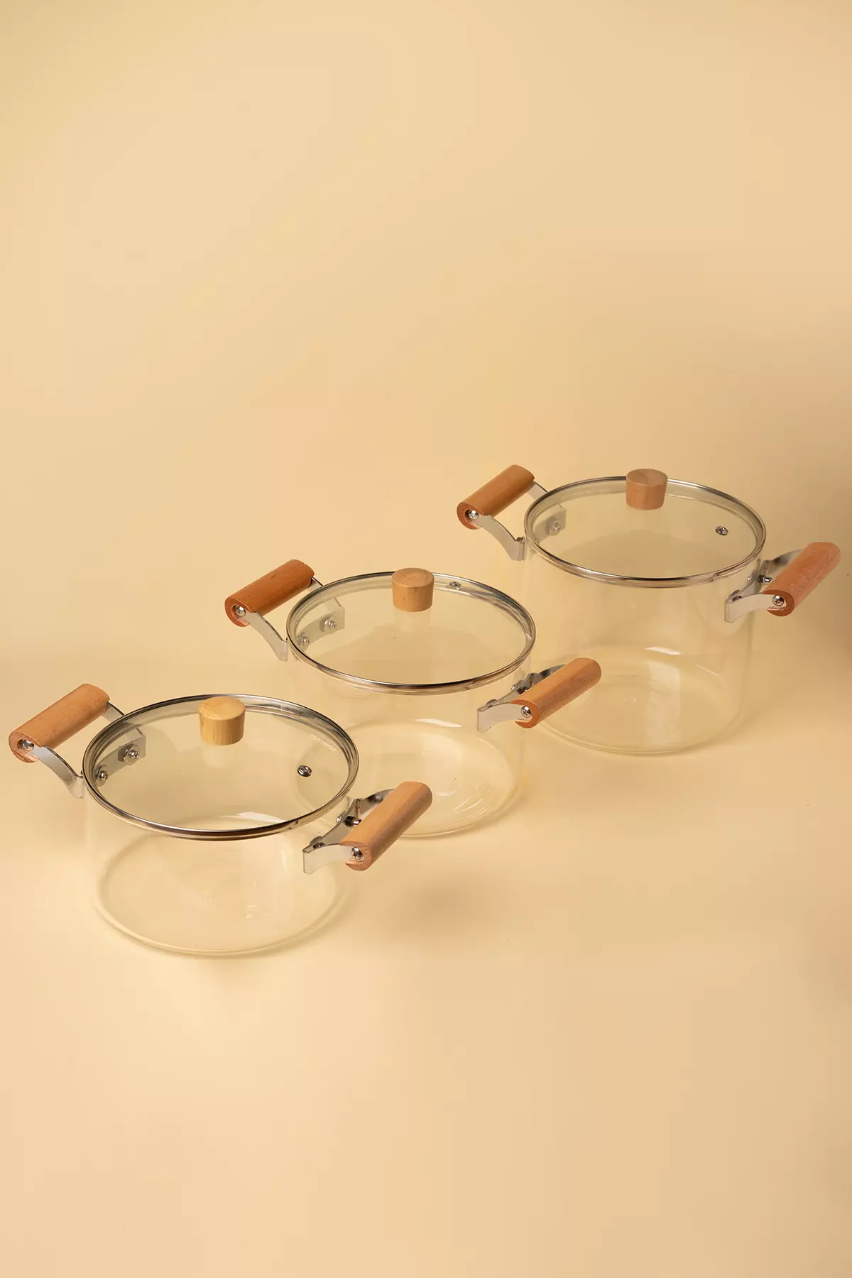 قابلمه پیرکس دسته بامبو