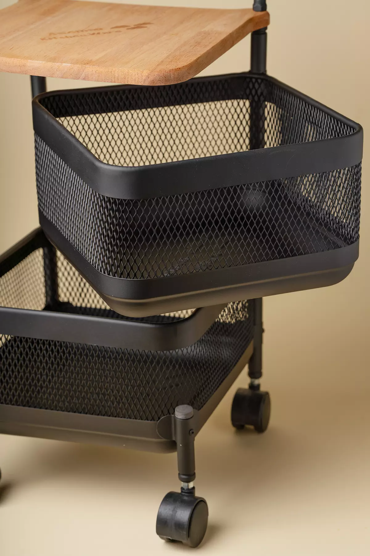 جا پیازی توری فلزی مربع چوبی