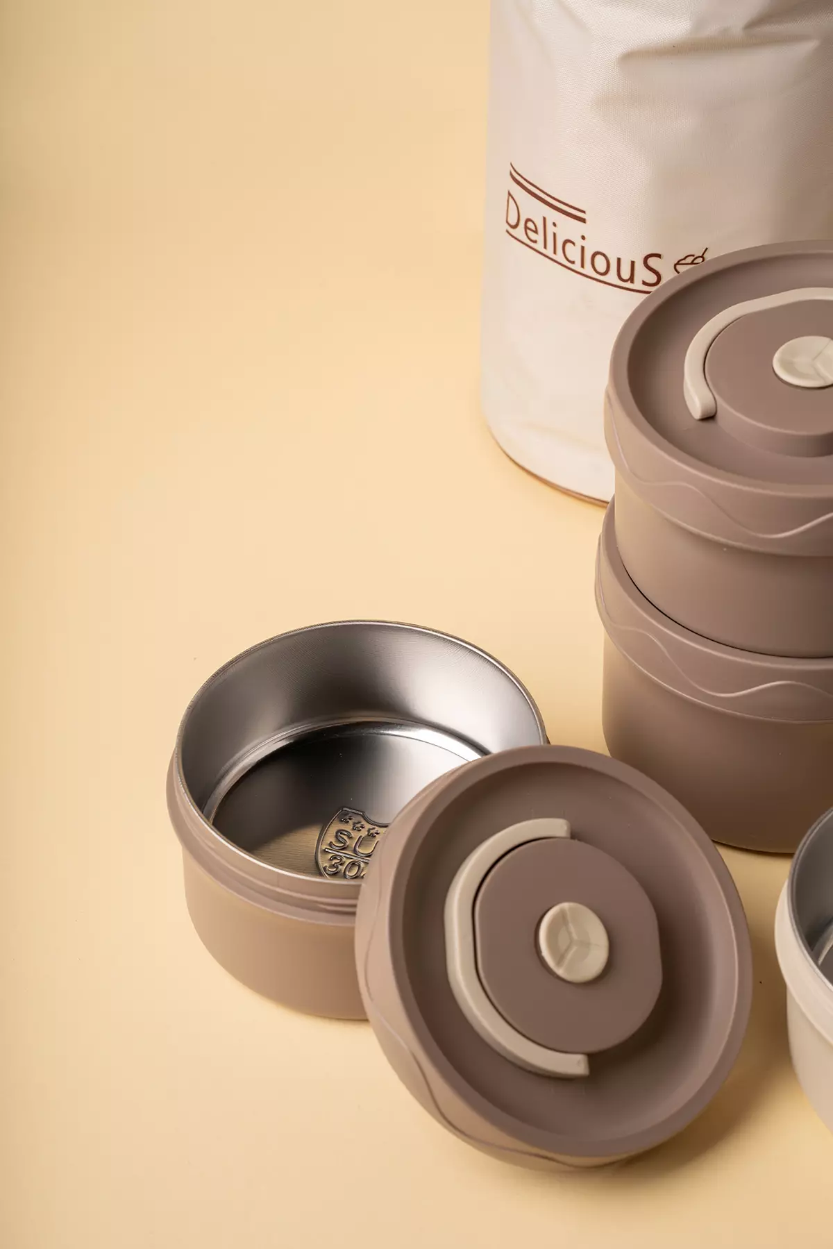 لانچ باکس3تایی گرد