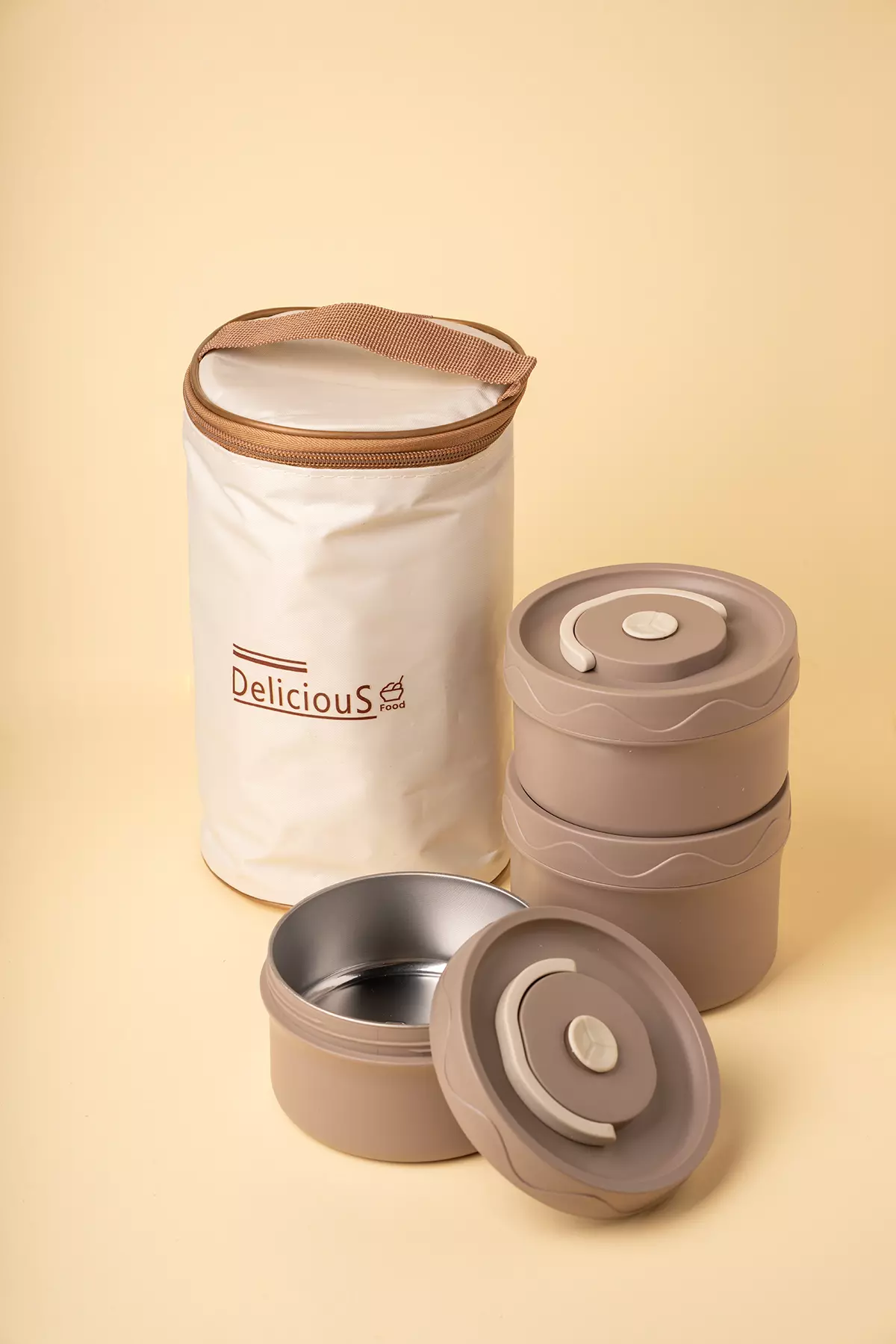 لانچ باکس3تایی گرد