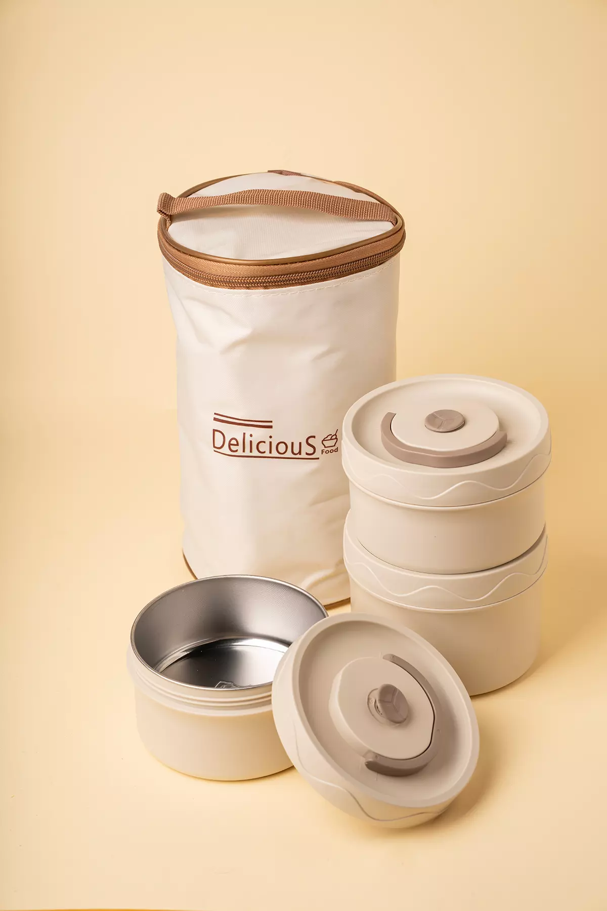 لانچ باکس3تایی گرد