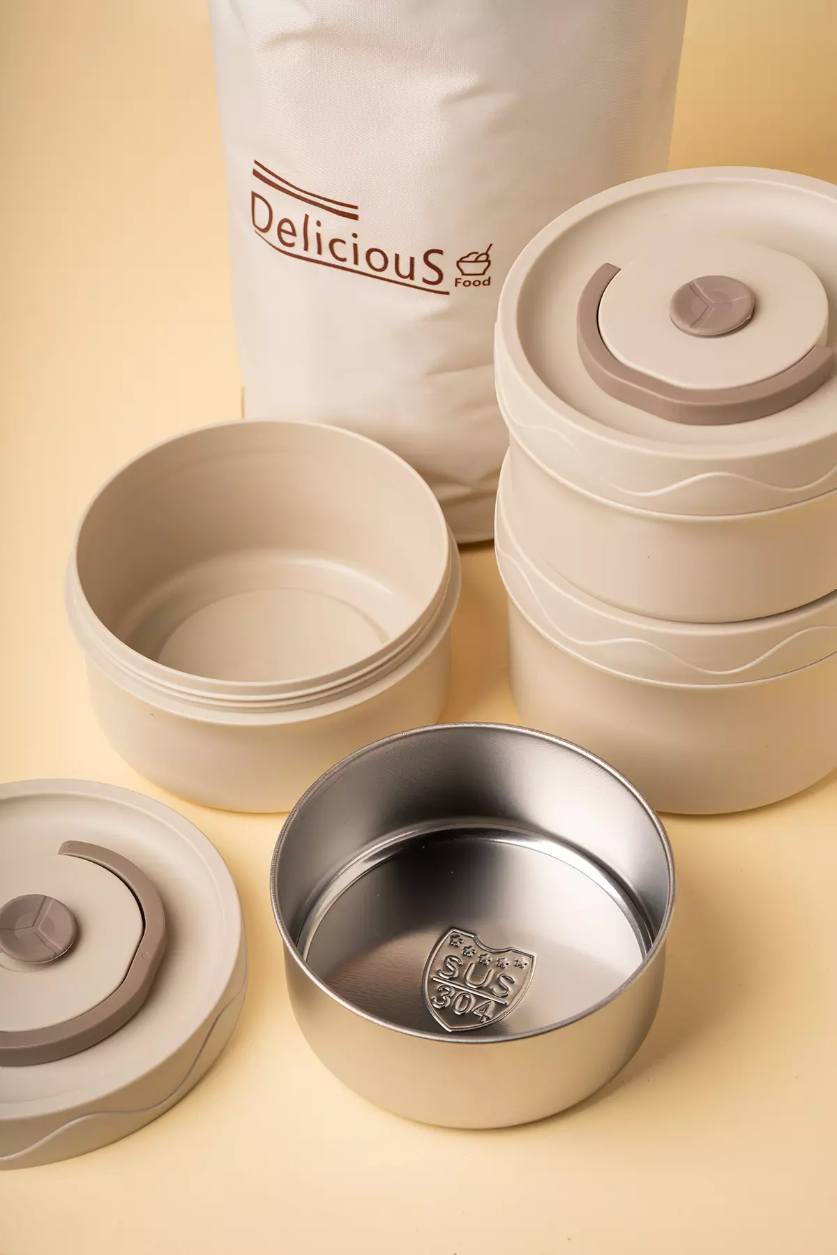 لانچ باکس3تایی گرد