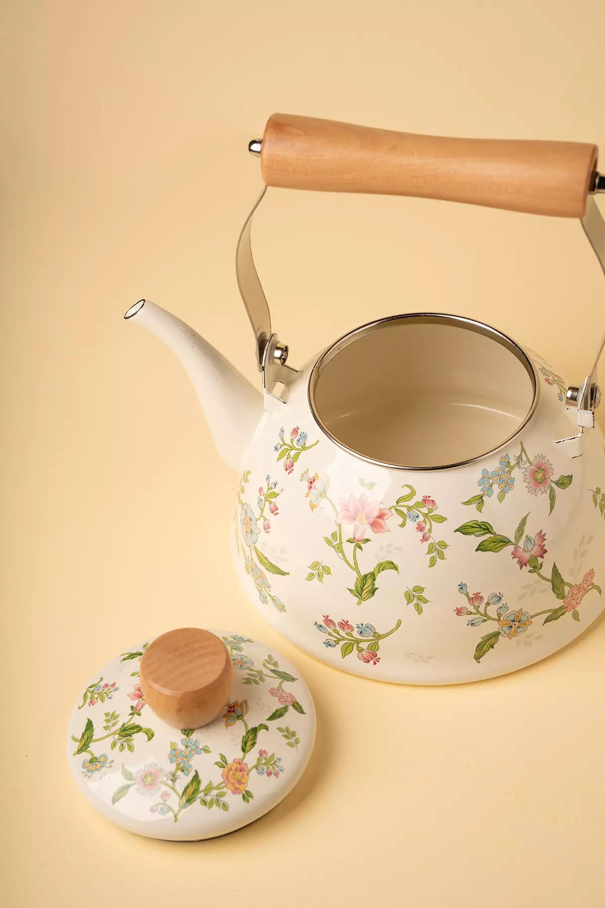 کتری لعابی آنجل دسته بامبو