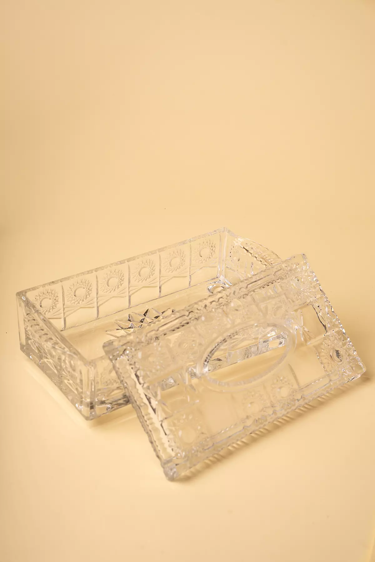 جا دستمال کریستال مستطیل