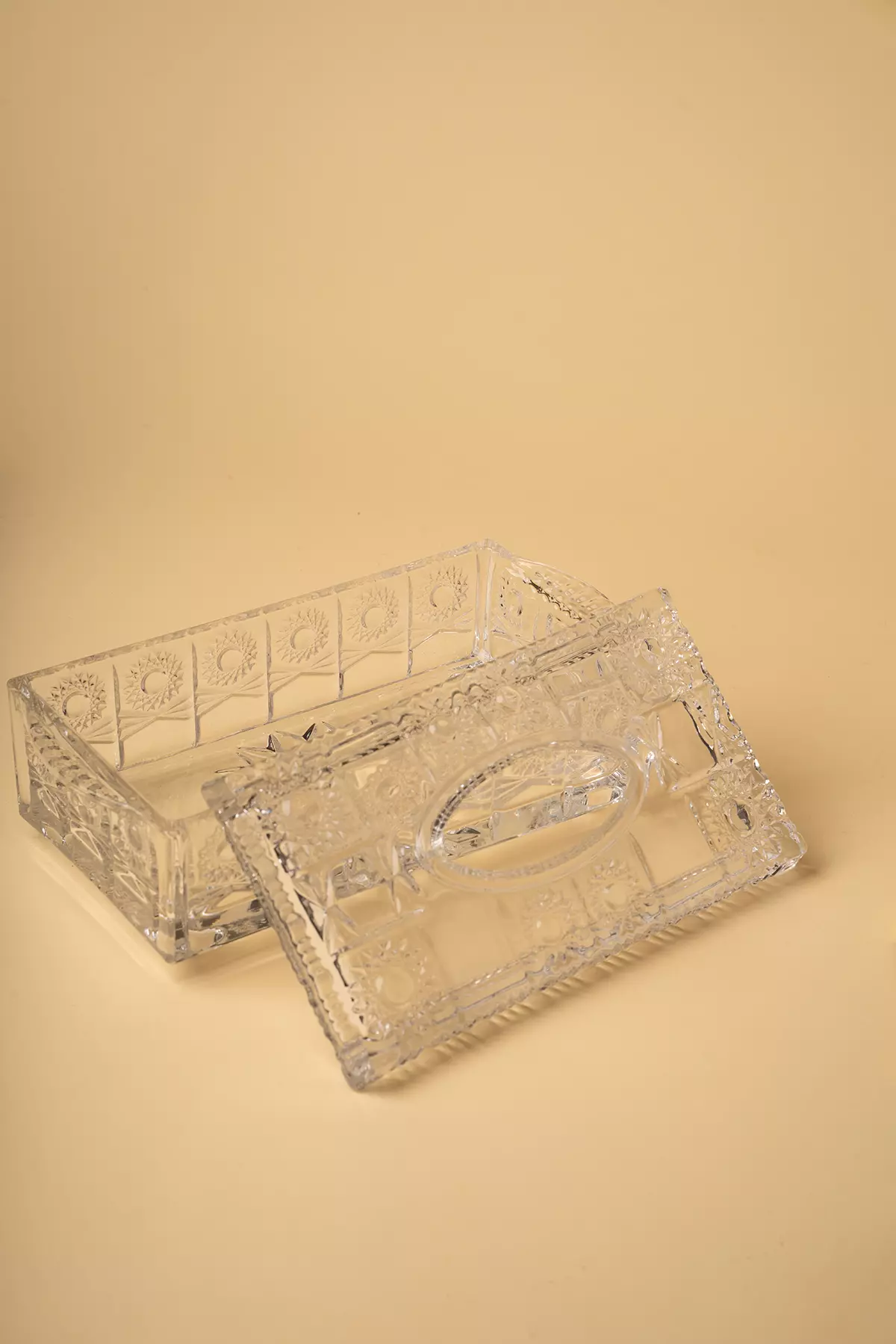 جا دستمال کریستال مستطیل