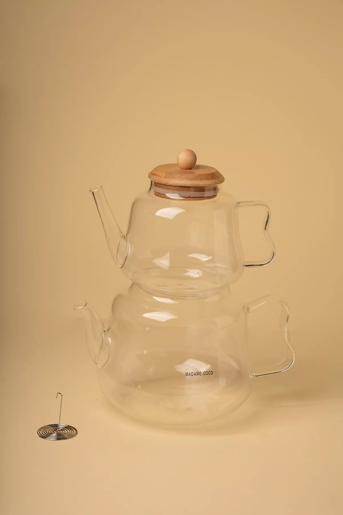 کتری قوری پیرکس درب بامبو