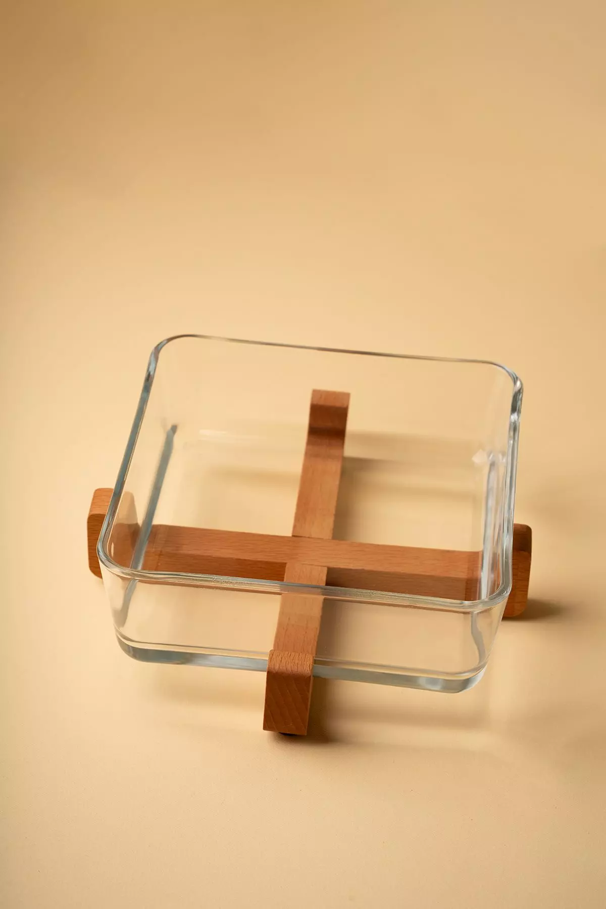 ظرف سرو پایه چوبی لیمون
