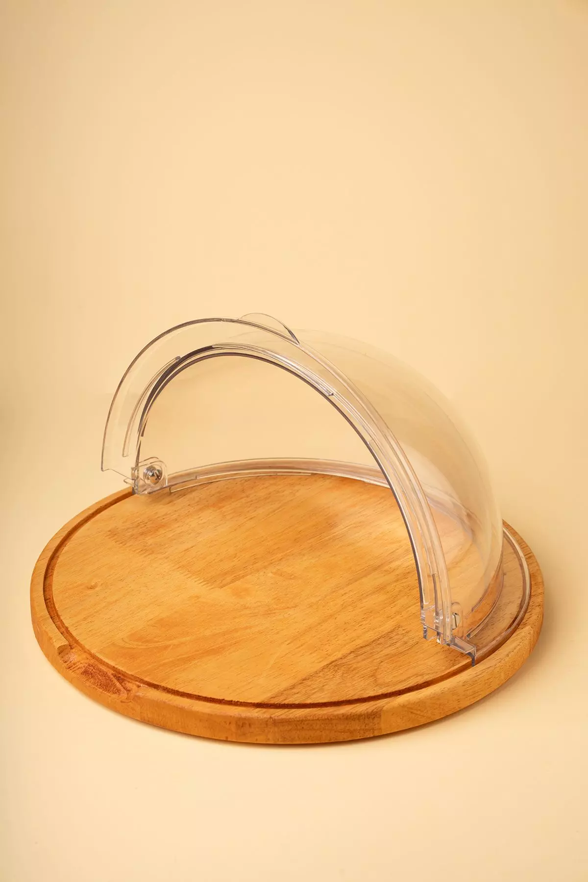 ظرف سرو کیک پایه چوبی لیمون