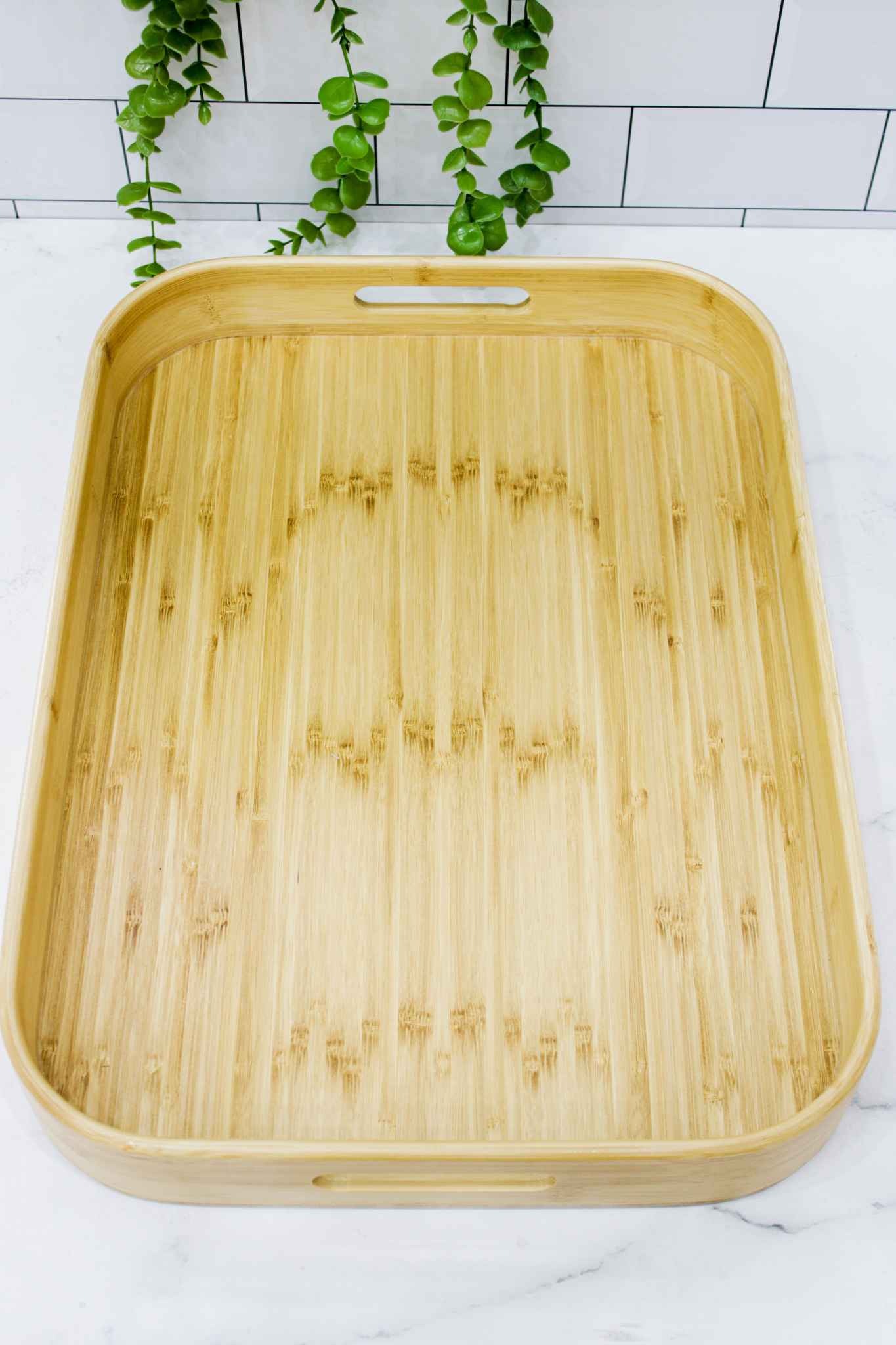 سینی مستطیل لبه دار بامبو