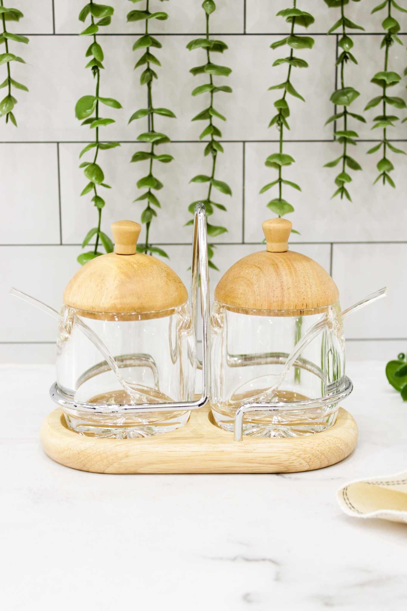 مربا خوری اکرولیک دو عددی پایه دار