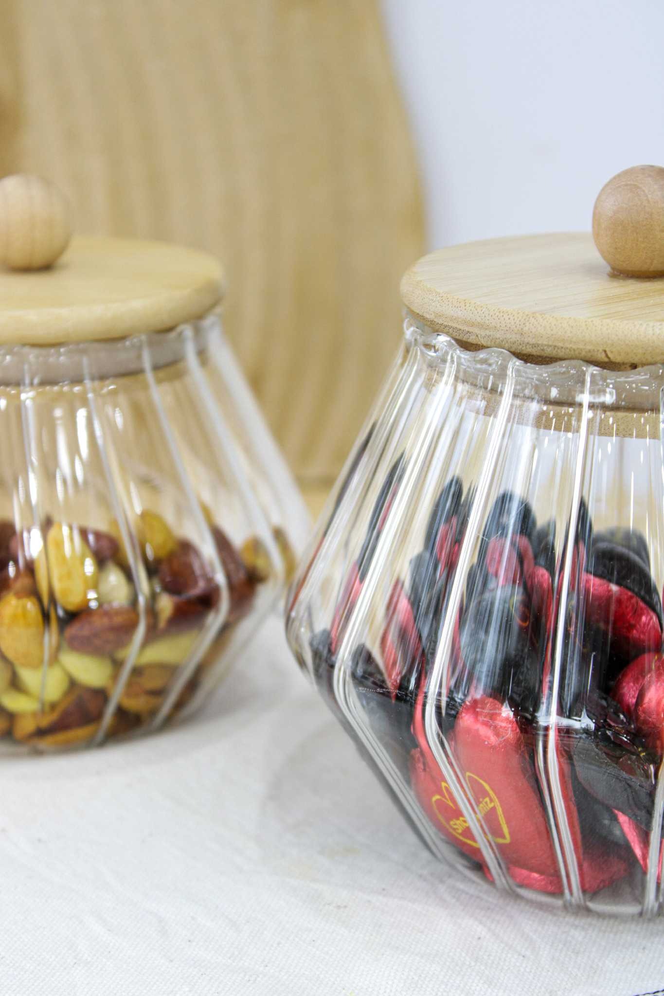 بانکه خمره ای شیاردار درب بامبو