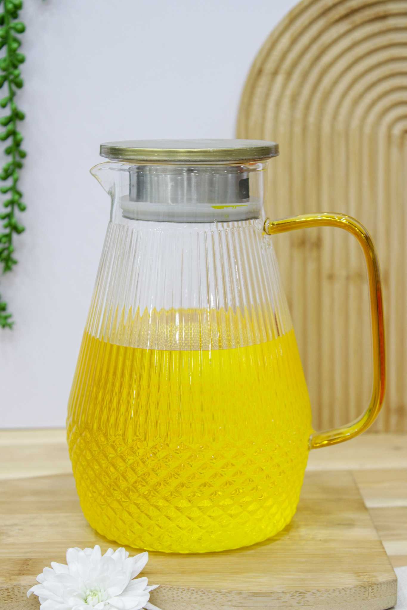 پارچ پیرکس مشجر درب طلایی