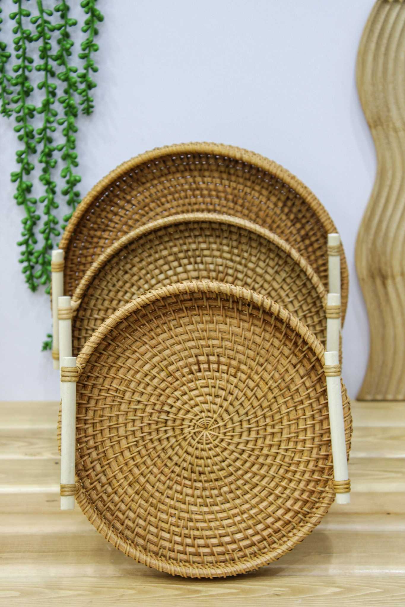 سینی حصیری گرد