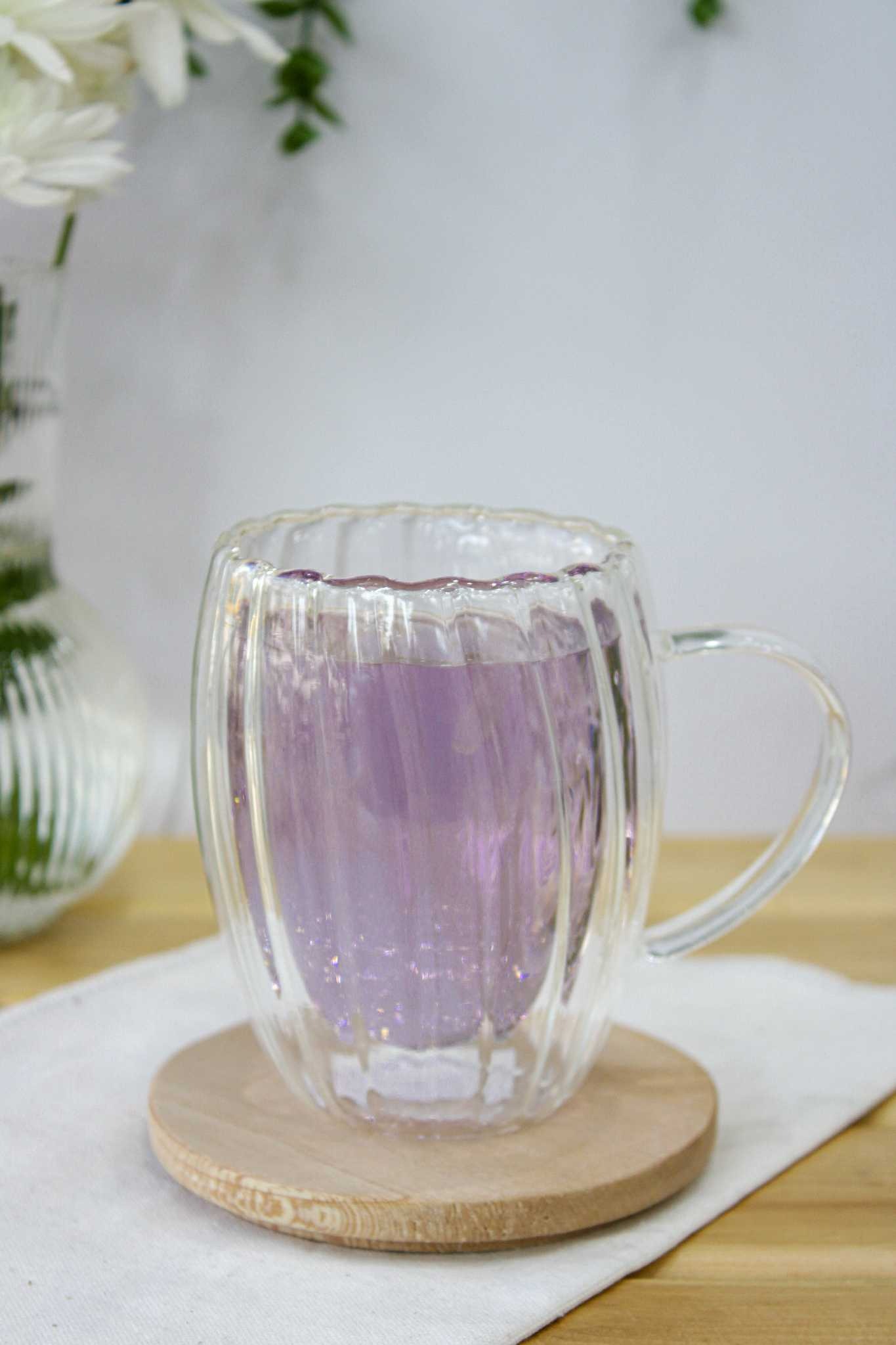 لیوان دوجداره شیاردار پیرکس
