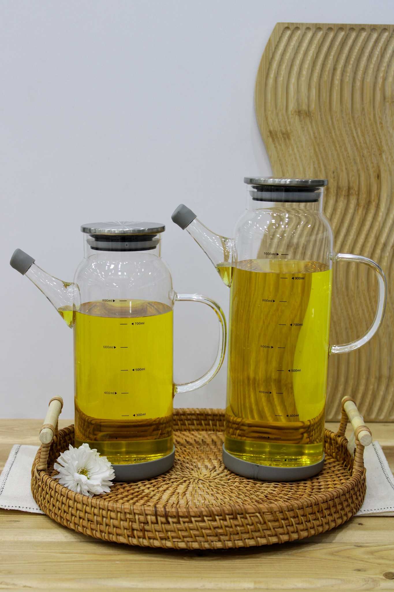 ست روغن ریز درب استیل با سینی حصیری
