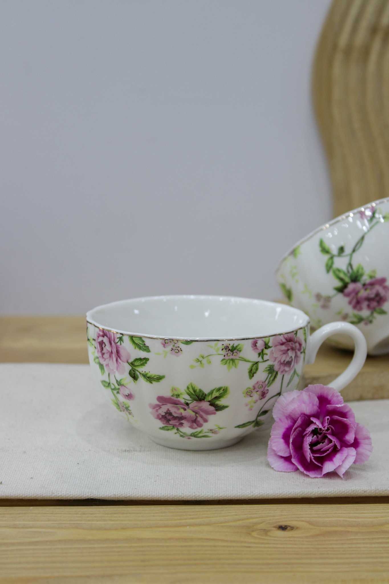 ست فنجان نعلبکی گل سرخی